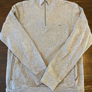 Lacoste Men's Light Gray Zip-Up Sweater